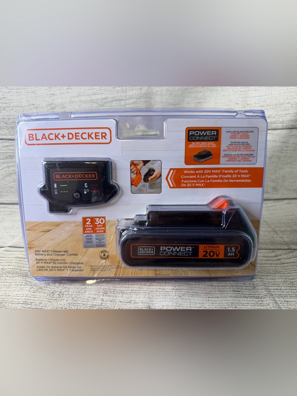 Black & Decker 20V Power Connect Battery and Charger - Black & Orange